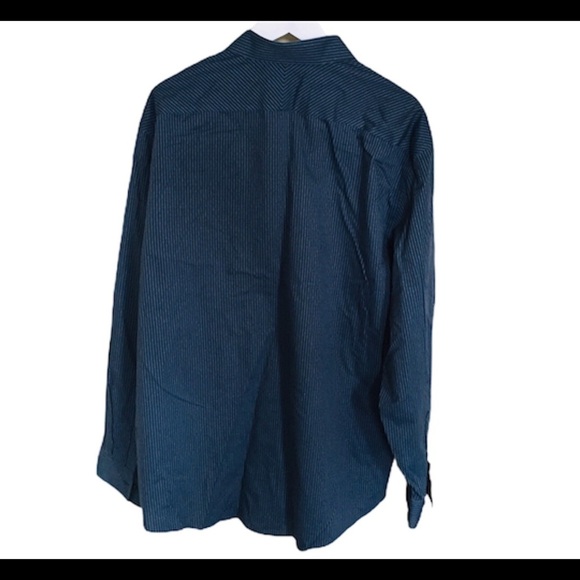 DENVER HAYES Non Iron Pinstripe Shirt With Long Sleeves Navy Blue Size 2XL - Picture 3 of 7